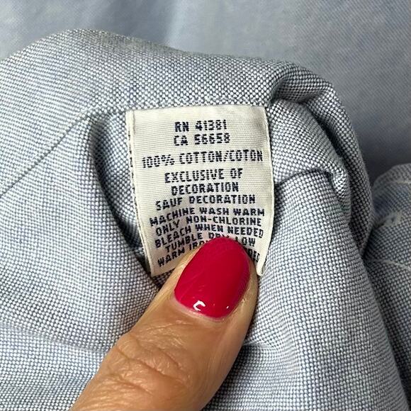 Ralph Lauren Blue Button Down Dress Shirt Size XL Slim Fit Short Sleeves - Picture 6 of 9